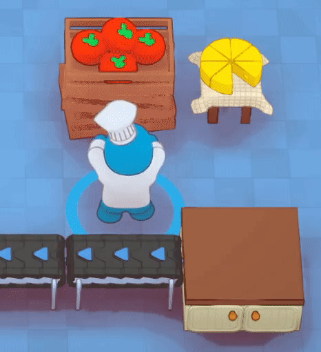 Conveyor pushes items