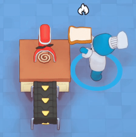 Slice of Bread is cooked by a Heated Mixer, then chopped into Breadcrumbs