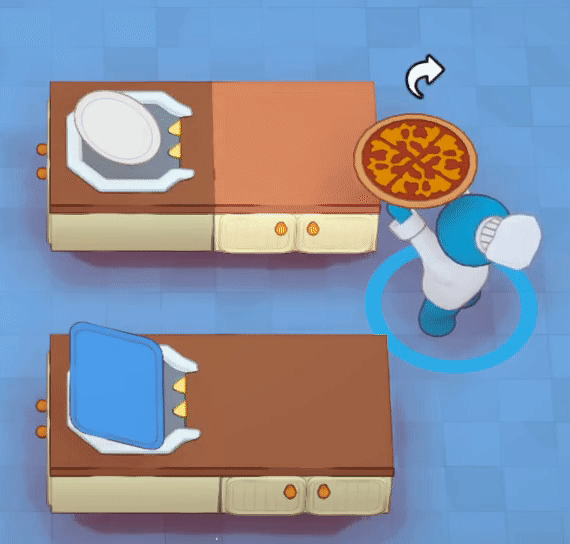 Pizza slices are portioned directly onto a plate and a tray