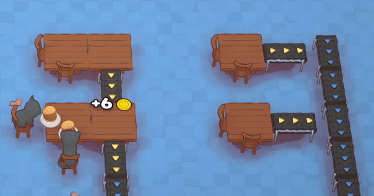 Dirty plates and Serving Boards are each pulled from table by separate Smart Grabbers