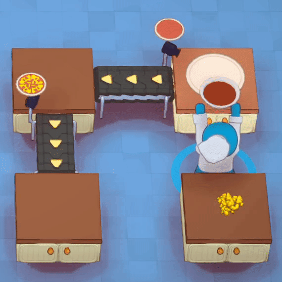 Smart Grabbers trained to pull Pizza Crust with Tomato, and Pizza Crust with Tomato and Cheese, respectively